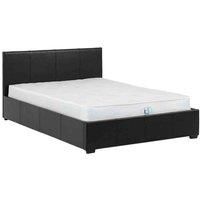 Seconique Waverley 4'6" Storage Bed - Black Pu
