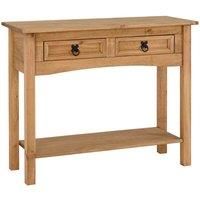 Corona 2 Drawer Console Table - Mexican Solid Pine, Distressed