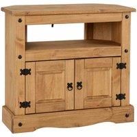 Corona Corner TV Unit - Mexican Solid Pine, Rustic, Distressed