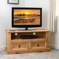Seconique Corona 2 Drawer Flat Screen Tv Unit no Shelf - Distressed Waxed Pine