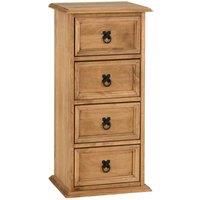 Seconique Corona 4 Drawer CD Chest, Distressed Waxed Pine, 329.95x789.95x169.95 cm