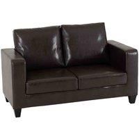 Tempo Two Seater Sofa-in-a-Box in Black And Brown Faux Leather - 2 colours