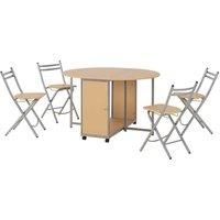 Seconique Newhaven Butterfly Extendable Dining Table & 4 Chairs Set