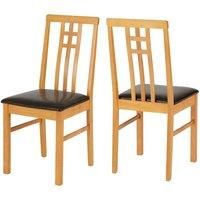 Seconique Vienna Medium Oak/Brown Faux Leather Dining Chair