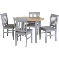 OXFORD GREY EXTENDING DINING SET, TABLE & 4 CHAIRS NEW