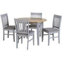 OXFORD GREY EXTENDING DINING SET, TABLE & 4 CHAIRS NEW