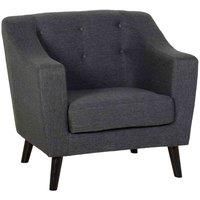 Seconique Ashley Chair, Polyester, Dark Grey Fabric, 90x80x85 cm