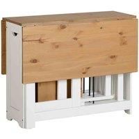 Seconique Santos Butterfly Dining Set in White/Distressed Waxed Pine