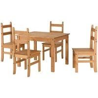CORONA PINE BUDGET DINING SET TABLE & 4 CHAIRS NEW