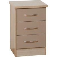 Nevada 3 Drawer Bedside Oyster and Oak Effect