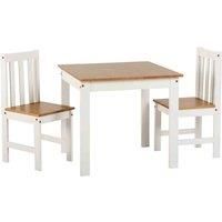 Seconique Ludlow 1Plus2 Dining Set, White, MDF, Pine wood, 2 Seater