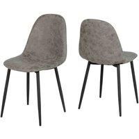 Seconique Athens Dining Chair, Grey, PU, One Size