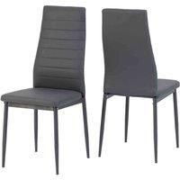 Seconique Abbey Dining Chair, Grey, Faux Leather, One Size