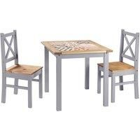 Seconique Salvador 1Plus2 Tile Top Dining Set, Grey Slate, 2 Seater