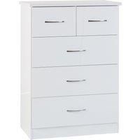 Seconique Nevada 3 Plus 2 Drawer Chest, White Gloss