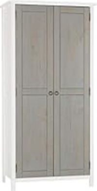 Seconique Vermont White & Grey Bedroom Furniture - 2 Door Wardrobe