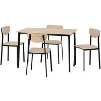 Seconique Riley Large Dining Set - Black/Light Oak Effect Veneer