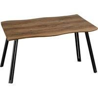 QUEBEC WAVE EDGE OAK EFFECT / BLACK DINING TABLE