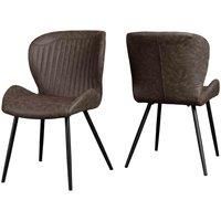 Seconique Quebec Dining Chair Set of 4 in Brown Pu
