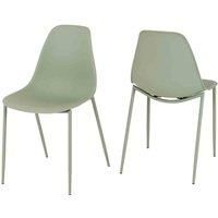 Seconique Lindon Dining Chair Set of 2 in Green