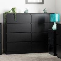 Seconique Malvern 8 Drawer Chest in Black