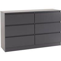 Seconique Malvern 6 Drawer Chest in Grey