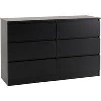 Seconique Malvern 6 Drawer Chest in Black