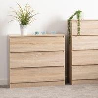 Seconique Malvern 3 Drawer Chest in Sonoma Oak Effect