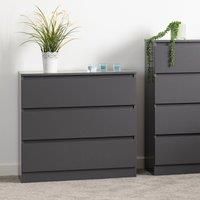 Seconique Malvern 3 Drawer Chest in Grey