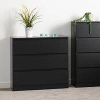 Malvern 3 Drawer Chest in Black Finish