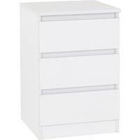 Seconique Bedside, Engineered Wood, White, W 400mm x D 400mm x H 600mm