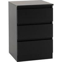Seconique Bedside, Engineered Wood, Black, W 400mm x D 400mm x H 600mm