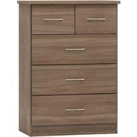 Seconique Nevada 3+2 Drawer Chest in Rustic Oak Effect