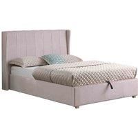 Seconique Amelia 4/'6" Double Storage Ottoman Bed in Pink Velvet Fabric