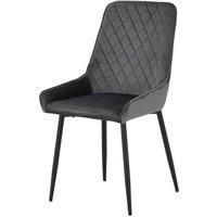 Seconique Avery Dining Chair Set of 2 in Grey Velvet
