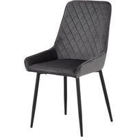 Seconique Avery Dining Chair Set of 2 in Grey Velvet