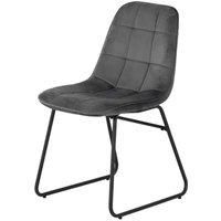 Seconique LUKas Dining Chair X 2 - Grey Velvet