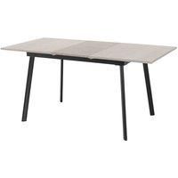 Seconique Avery Extending Dining Table, Concrete/Grey Oak Effect/Black, W 1200-1600mm x D 800mm x H 760mm