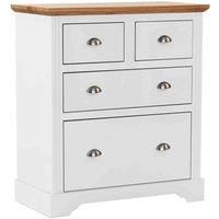 Toledo 2+2 Drawer Narrow Chest in White and Oak Effect Finish