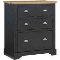 Toledo 2+2 Drawer Narrow Chest in Grey and Oak Effect Finish