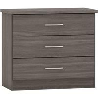 Seconique Nevada 3 Drawer Chest in Black Wood Grain