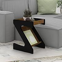 Seconique Naples Z Side Table in Black/Pine Effect