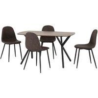 Seconique Athens Rectangular Dining Set - Medium Oak Effect/Brown Pu