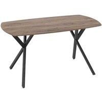 Seconique Dining Table, Engineered Wood, Medium Oak Effect/Black, W 1400mm x D 800mm x H 750mm