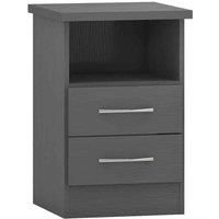 Seconique Nevada 2 Drawer Bedside in 3D Effect Grey