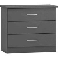 NEVADA 3D EFFECT GREY 3 DRAWER CHEST