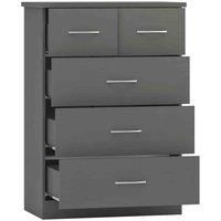 Seconique Nevada 3+2 Drawer Chest in 3D Effect Grey