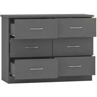 Seconique Nevada 6 Drawer Chest - 3D Effect Grey