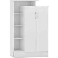 Nevada Petite Open Shelf Wardrobe White Gloss Finish Hanging Rail
