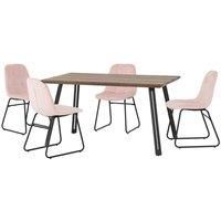 Quebec Straight Edge Dining Set with Lukas Chairs